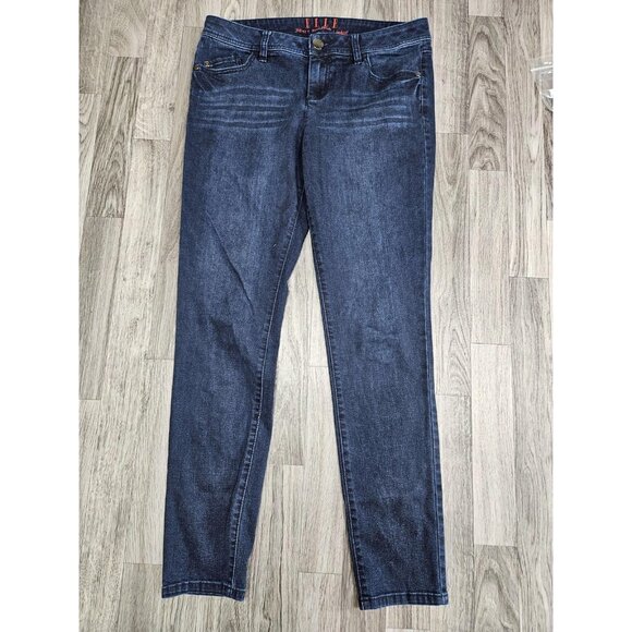 (3/$35) ELLE Jeans Denim Womens 10 Blue Dark Wash Stretch Skinny Mid Rise - Picture 1 of 11